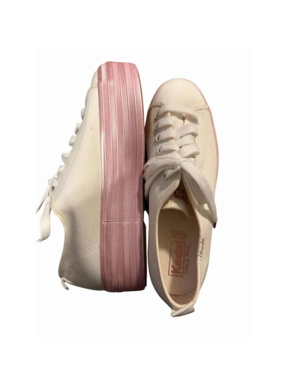 Keds Triple Up White & Pink Canvas Platform Sneakers - Women’s Size 7 - NWOT